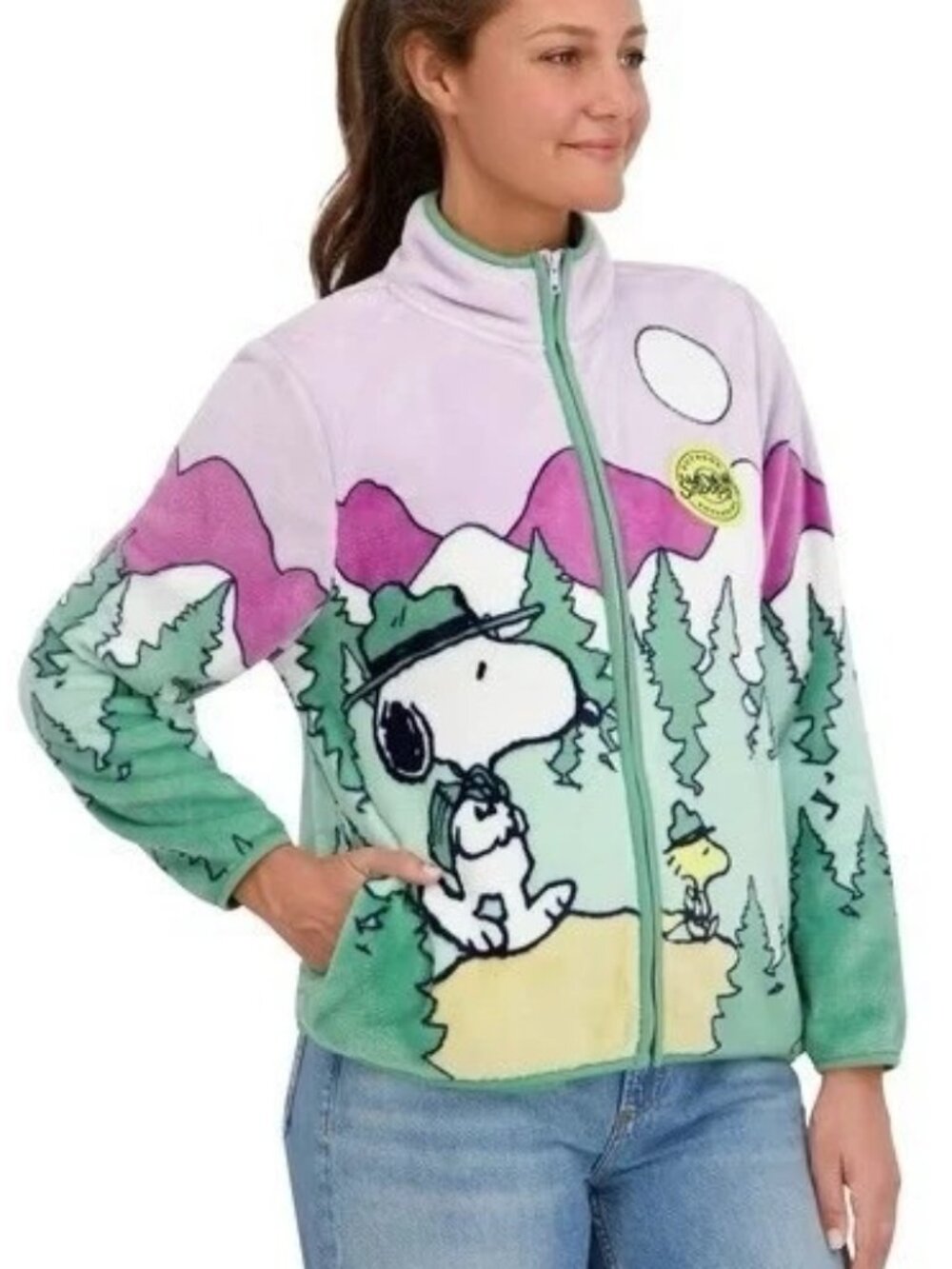 PEANUTS SNOOPY Outdoor Adventures Collection Zipper Fleece Jacket - NEW NWT